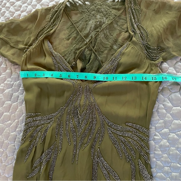 Haute Hippie Shaded Palm Bead Silk Gown NWT - Picture 10 of 12